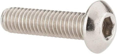 Value Collection - #10-32 UNF Hex Socket Drive, Button Screw - Grade 18-8 Stainless Steel, Uncoated, Fully Threaded, 3/4" Length Under Head - USA Tool & Supply