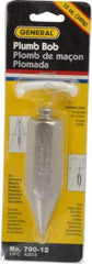 General - 4-1/2 Inch Long, 1 Inch Diameter Steel Plumb Bob - 12 Ounce - USA Tool & Supply