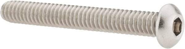 Value Collection - 1/4-20 UNC Hex Socket Drive, Button Screw - Grade 18-8 Stainless Steel, 2" Length Under Head - USA Tool & Supply