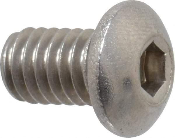 Value Collection - 5/16-18 UNC Hex Socket Drive, Button Screw - Grade 18-8 Stainless Steel, 1/2" Length Under Head - USA Tool & Supply