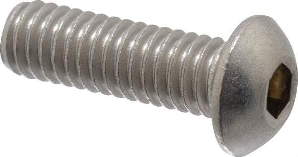 Value Collection - 5/16-18 UNC Hex Socket Drive, Button Screw - Grade 18-8 Stainless Steel, 1" Length Under Head - USA Tool & Supply