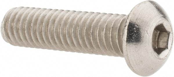 Value Collection - 5/16-18 UNC Hex Socket Drive, Button Screw - Grade 18-8 Stainless Steel, 1-1/4" Length Under Head - USA Tool & Supply