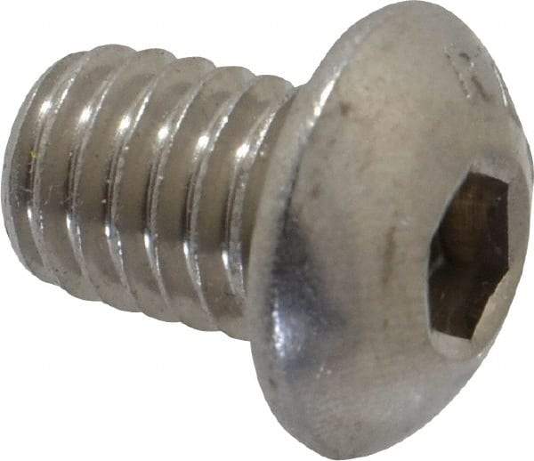 Value Collection - 3/8-16 UNC Hex Socket Drive, Button Screw - Grade 18-8 Stainless Steel, 1/2" Length Under Head - USA Tool & Supply