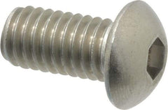 Value Collection - 3/8-16 UNC Hex Socket Drive, Button Screw - Grade 18-8 Stainless Steel, 3/4" Length Under Head - USA Tool & Supply