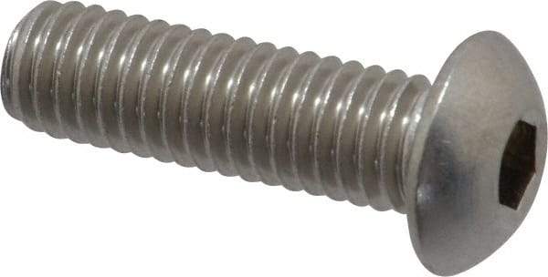 Value Collection - 3/8-16 UNC Hex Socket Drive, Button Screw - Grade 18-8 Stainless Steel, 1-1/4" Length Under Head - USA Tool & Supply