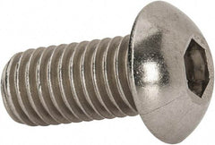 Value Collection - 1/2-13 UNC Hex Socket Drive, Button Screw - Grade 18-8 Stainless Steel, 1" Length Under Head - USA Tool & Supply