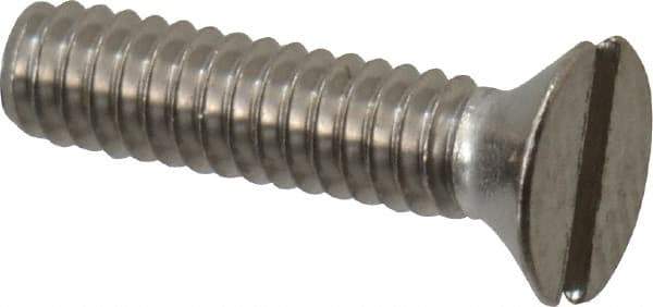 Value Collection - #2-56 UNC, 3/8" OAL Slotted Drive Machine Screw - Flat Head, Grade 18-8 Stainless Steel, Uncoated, Without Washer - USA Tool & Supply