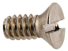 Value Collection - #4-40 UNC, 1/4" OAL Slotted Drive Machine Screw - Flat Head, Grade 18-8 Stainless Steel, Uncoated, Without Washer - USA Tool & Supply