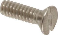Value Collection - #4-40 UNC, 3/8" OAL Slotted Drive Machine Screw - Flat Head, Grade 18-8 Stainless Steel, Uncoated, Without Washer - USA Tool & Supply