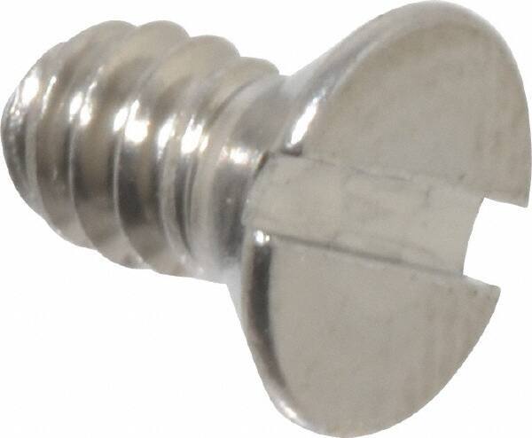 Value Collection - #6-32 UNC, 1/4" OAL Slotted Drive Machine Screw - Flat Head, Grade 18-8 Stainless Steel, Uncoated, Without Washer - USA Tool & Supply
