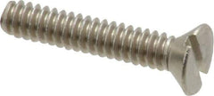 Value Collection - #6-32 UNC, 3/4" OAL Slotted Drive Machine Screw - Flat Head, Grade 18-8 Stainless Steel, Uncoated, Without Washer - USA Tool & Supply