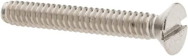 Value Collection - #6-32 UNC, 1" OAL Slotted Drive Machine Screw - Flat Head, Grade 18-8 Stainless Steel, Uncoated, Without Washer - USA Tool & Supply