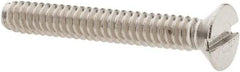 Value Collection - #6-32 UNC, 1" OAL Slotted Drive Machine Screw - Flat Head, Grade 18-8 Stainless Steel, Uncoated, Without Washer - USA Tool & Supply