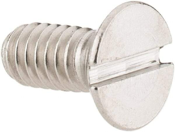 Value Collection - #8-32 UNC, 3/8" OAL Slotted Drive Machine Screw - Flat Head, Grade 18-8 Stainless Steel, Uncoated, Without Washer - USA Tool & Supply