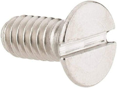 Value Collection - #8-32 UNC, 3/8" OAL Slotted Drive Machine Screw - Flat Head, Grade 18-8 Stainless Steel, Uncoated, Without Washer - USA Tool & Supply