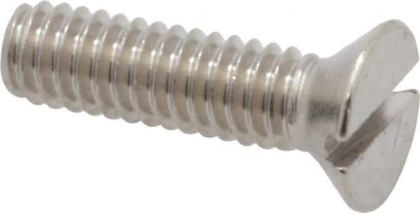 Value Collection - #8-32 UNC, 5/8" OAL Slotted Drive Machine Screw - Flat Head, Grade 18-8 Stainless Steel, Uncoated, Without Washer - USA Tool & Supply