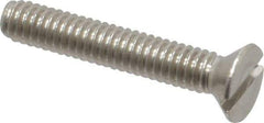 Value Collection - #8-32 UNC, 1" OAL Slotted Drive Machine Screw - Flat Head, Grade 18-8 Stainless Steel, Uncoated, Without Washer - USA Tool & Supply