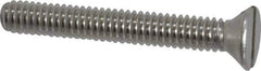 Value Collection - #8-32 UNC, 1-1/4" OAL Slotted Drive Machine Screw - Flat Head, Grade 18-8 Stainless Steel, Uncoated, Without Washer - USA Tool & Supply