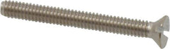 Value Collection - #8-32 UNC, 1-1/2" OAL Slotted Drive Machine Screw - Flat Head, Grade 18-8 Stainless Steel, Uncoated, Without Washer - USA Tool & Supply