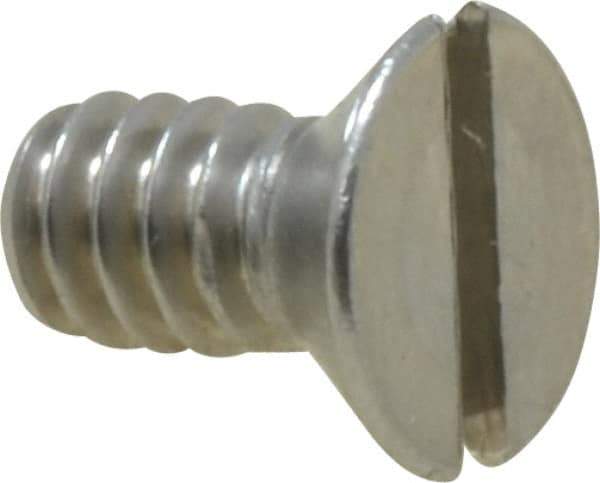 Value Collection - #10-24 UNC, 3/8" OAL Slotted Drive Machine Screw - Flat Head, Grade 18-8 Stainless Steel, Uncoated, Without Washer - USA Tool & Supply
