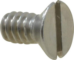 Value Collection - #10-24 UNC, 3/8" OAL Slotted Drive Machine Screw - Flat Head, Grade 18-8 Stainless Steel, Uncoated, Without Washer - USA Tool & Supply