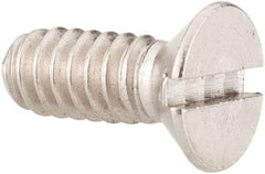 Value Collection - #10-24 UNC, 1/2" OAL Slotted Drive Machine Screw - Flat Head, Grade 18-8 Stainless Steel, Uncoated, Without Washer - USA Tool & Supply