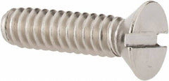 Value Collection - #10-24 UNC, 3/4" OAL Slotted Drive Machine Screw - Flat Head, Grade 18-8 Stainless Steel, Uncoated, Without Washer - USA Tool & Supply