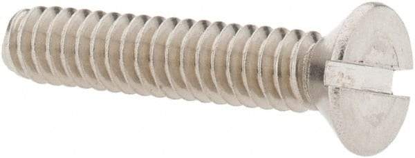Value Collection - #10-24 UNC, 1" OAL Slotted Drive Machine Screw - Flat Head, Grade 18-8 Stainless Steel, Uncoated, Without Washer - USA Tool & Supply