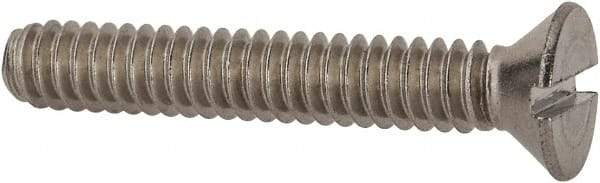 Value Collection - #10-24 UNC, 1-1/4" OAL Slotted Drive Machine Screw - Flat Head, Grade 18-8 Stainless Steel, Uncoated, Without Washer - USA Tool & Supply