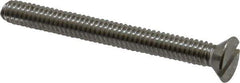 Value Collection - #10-24 UNC, 1-1/2" OAL Slotted Drive Machine Screw - Flat Head, Grade 18-8 Stainless Steel, Uncoated, Without Washer - USA Tool & Supply
