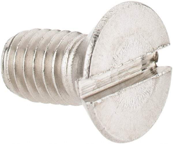 Value Collection - #10-32 UNF, 3/8" OAL Slotted Drive Machine Screw - Flat Head, Grade 18-8 Stainless Steel, Uncoated, Without Washer - USA Tool & Supply