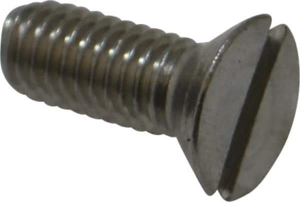 Value Collection - #10-32 UNF, 1/2" OAL Slotted Drive Machine Screw - Flat Head, Grade 18-8 Stainless Steel, Uncoated, Without Washer - USA Tool & Supply