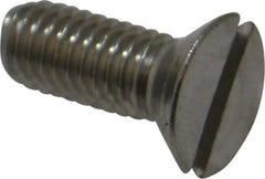 Value Collection - #10-32 UNF, 1/2" OAL Slotted Drive Machine Screw - Flat Head, Grade 18-8 Stainless Steel, Uncoated, Without Washer - USA Tool & Supply