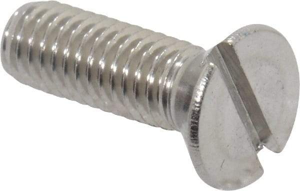 Value Collection - #10-32 UNF, 5/8" OAL Slotted Drive Machine Screw - Flat Head, Grade 18-8 Stainless Steel, Uncoated, Without Washer - USA Tool & Supply