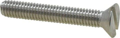 Value Collection - #10-32 UNF, 1-1/4" OAL Slotted Drive Machine Screw - Flat Head, Grade 18-8 Stainless Steel, Uncoated, Without Washer - USA Tool & Supply