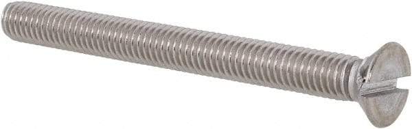 Value Collection - #10-32 UNF, 2" OAL Slotted Drive Machine Screw - Flat Head, Grade 18-8 Stainless Steel, Uncoated, Without Washer - USA Tool & Supply