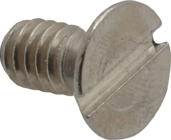 Value Collection - 1/4-20 UNC, 1/2" OAL Slotted Drive Machine Screw - Flat Head, Grade 18-8 Stainless Steel, Uncoated, Without Washer - USA Tool & Supply