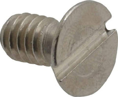 Value Collection - 1/4-20 UNC, 1/2" OAL Slotted Drive Machine Screw - Flat Head, Grade 18-8 Stainless Steel, Uncoated, Without Washer - USA Tool & Supply