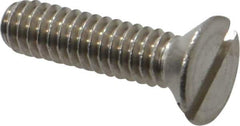 Value Collection - 1/4-20 UNC, 1" OAL Slotted Drive Machine Screw - Flat Head, Grade 18-8 Stainless Steel, Uncoated, Without Washer - USA Tool & Supply