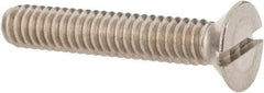 Value Collection - 1/4-20 UNC, 1-1/2" OAL Slotted Drive Machine Screw - Flat Head, Grade 18-8 Stainless Steel, Uncoated, Without Washer - USA Tool & Supply