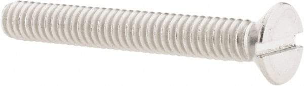 Value Collection - 1/4-20 UNC, 2" OAL Slotted Drive Machine Screw - Flat Head, Grade 18-8 Stainless Steel, Uncoated, Without Washer - USA Tool & Supply