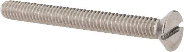 Value Collection - 1/4-20 UNC, 2-1/2" OAL Slotted Drive Machine Screw - Flat Head, Grade 18-8 Stainless Steel, Uncoated, Without Washer - USA Tool & Supply