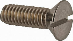Value Collection - 5/16-18 UNC, 1" OAL Slotted Drive Machine Screw - Flat Head, Grade 18-8 Stainless Steel, Uncoated, Without Washer - USA Tool & Supply