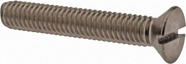 Value Collection - 5/16-18 UNC, 2" OAL Slotted Drive Machine Screw - Flat Head, Grade 18-8 Stainless Steel, Uncoated, Without Washer - USA Tool & Supply