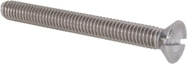 Value Collection - 5/16-18 UNC, 3" OAL Slotted Drive Machine Screw - Flat Head, Grade 18-8 Stainless Steel, Uncoated, Without Washer - USA Tool & Supply