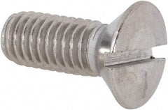 Value Collection - 3/8-16 UNC, 1" OAL Slotted Drive Machine Screw - Flat Head, Grade 18-8 Stainless Steel, Uncoated, Without Washer - USA Tool & Supply