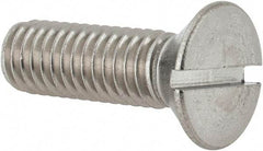 Value Collection - 3/8-16 UNC, 1-1/4" OAL Slotted Drive Machine Screw - Flat Head, Grade 18-8 Stainless Steel, Uncoated, Without Washer - USA Tool & Supply