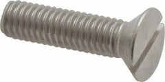 Value Collection - 3/8-16 UNC, 1-1/2" OAL Slotted Drive Machine Screw - Flat Head, Grade 18-8 Stainless Steel, Uncoated, Without Washer - USA Tool & Supply
