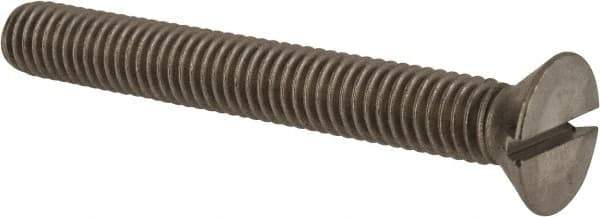 Value Collection - 3/8-16 UNC, 3" OAL Slotted Drive Machine Screw - Flat Head, Grade 18-8 Stainless Steel, Uncoated, Without Washer - USA Tool & Supply