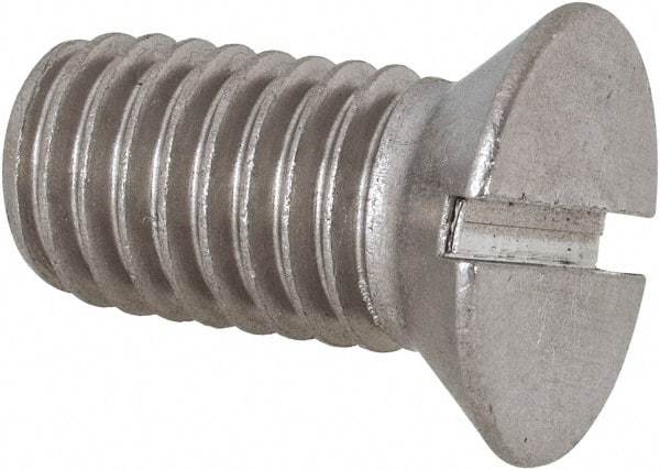 Value Collection - 1/2-13 UNC, 1" OAL Slotted Drive Machine Screw - Flat Head, Grade 18-8 Stainless Steel, Uncoated, Without Washer - USA Tool & Supply